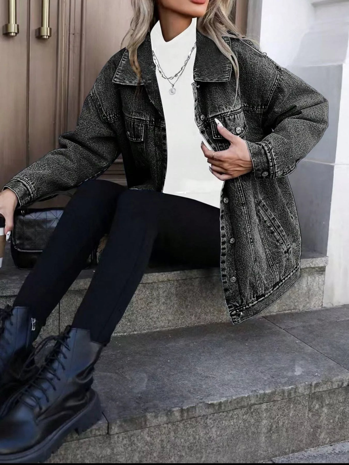 Washed Button Up Oversized Denim Jacket (6)