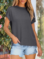 Round Neck Short Sleeve T-shirt (5)