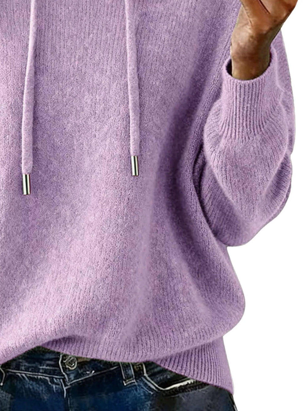 Drawstring Long Sleeve Hooded Sweater (27)