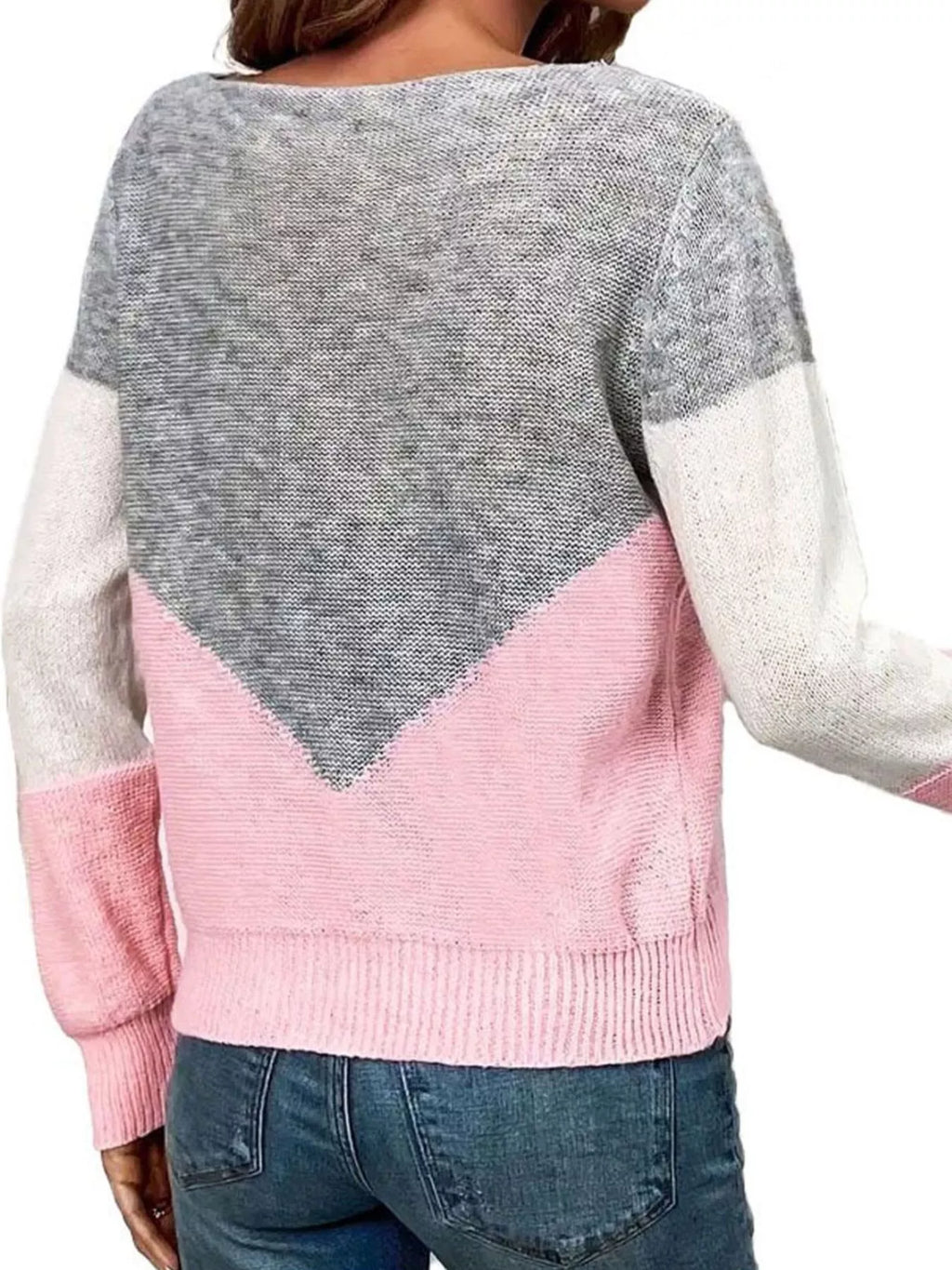Openwork Block Long Sleeve Sweater (2)