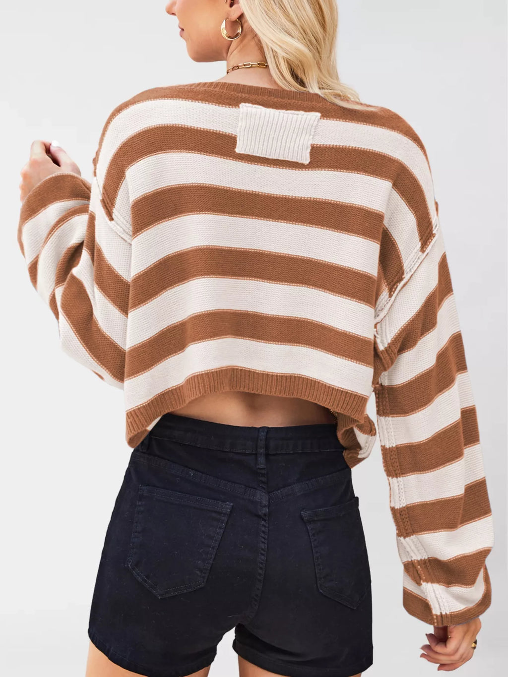Striped Dropped Shoulder Sweater (14)