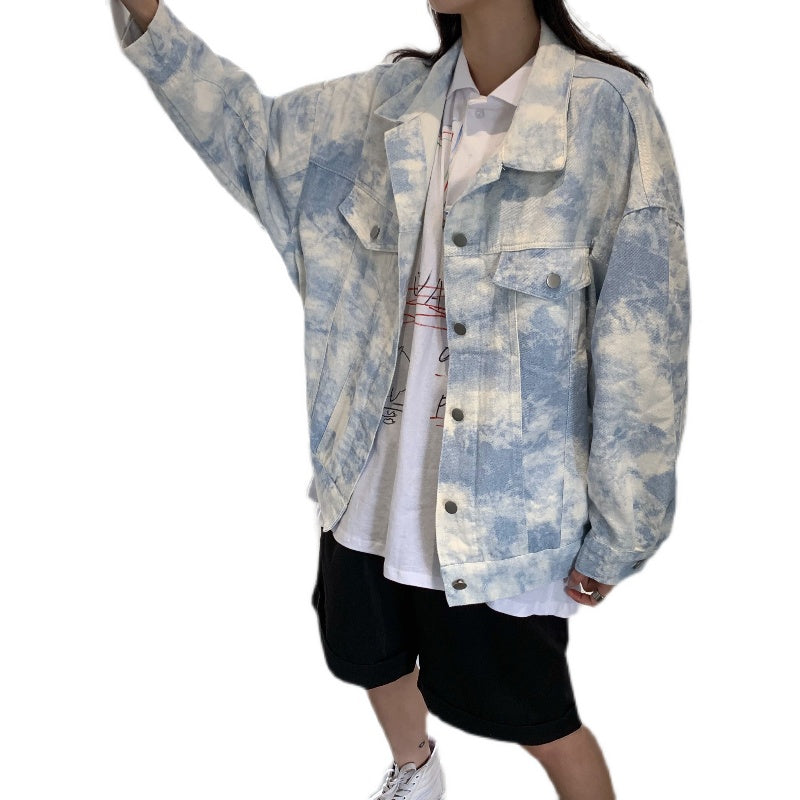Tie-dye Denim Jacket Peplum Loose variant CJJK175661301AZ|CJJK175661302BY|CJJK175661303CX|CJJK175661304DW