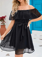 Off Should Short Sleeve Mini Dress (10)