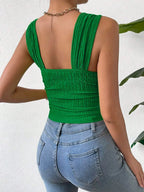 Textured Square Neck Wide Strap Tank (17)