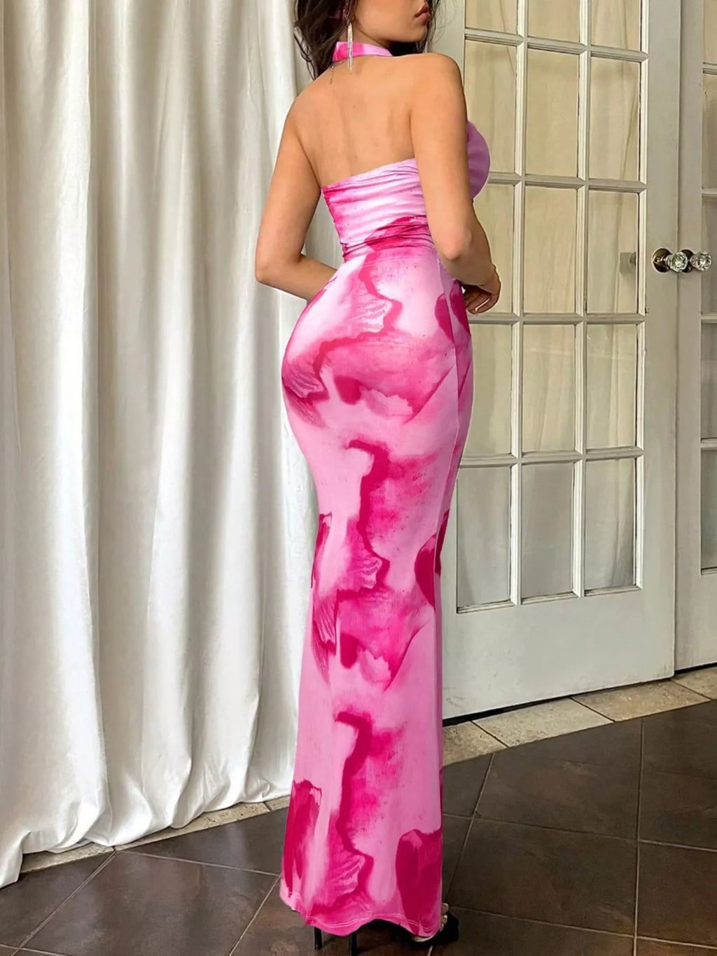 Tie-dye Halter Top Mermaid Skirt Set (5)