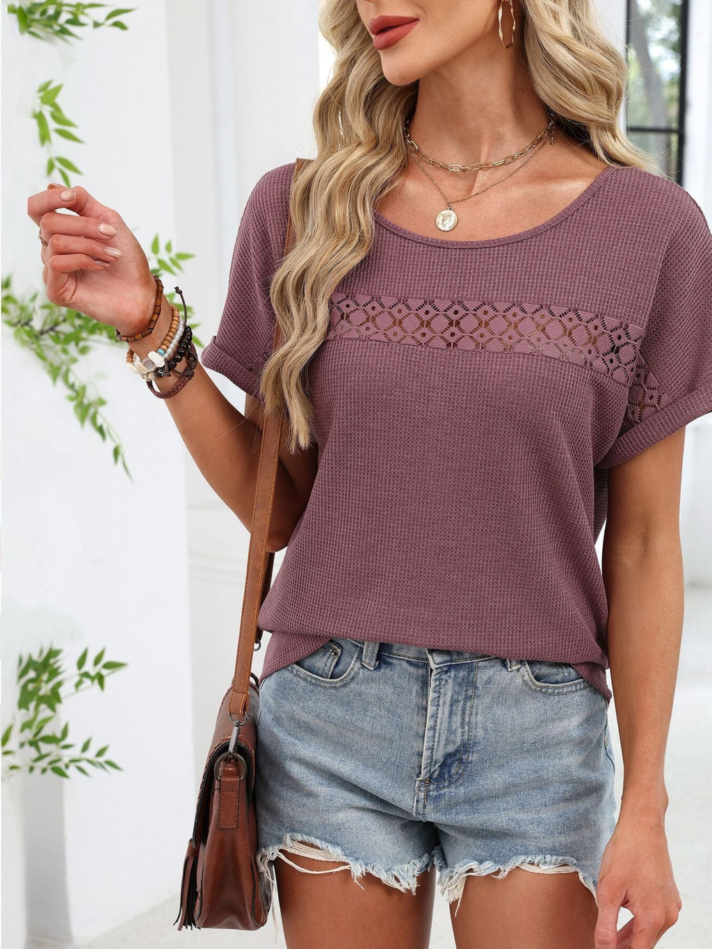 Lace Trim Short Sleeve T-shirt (11)