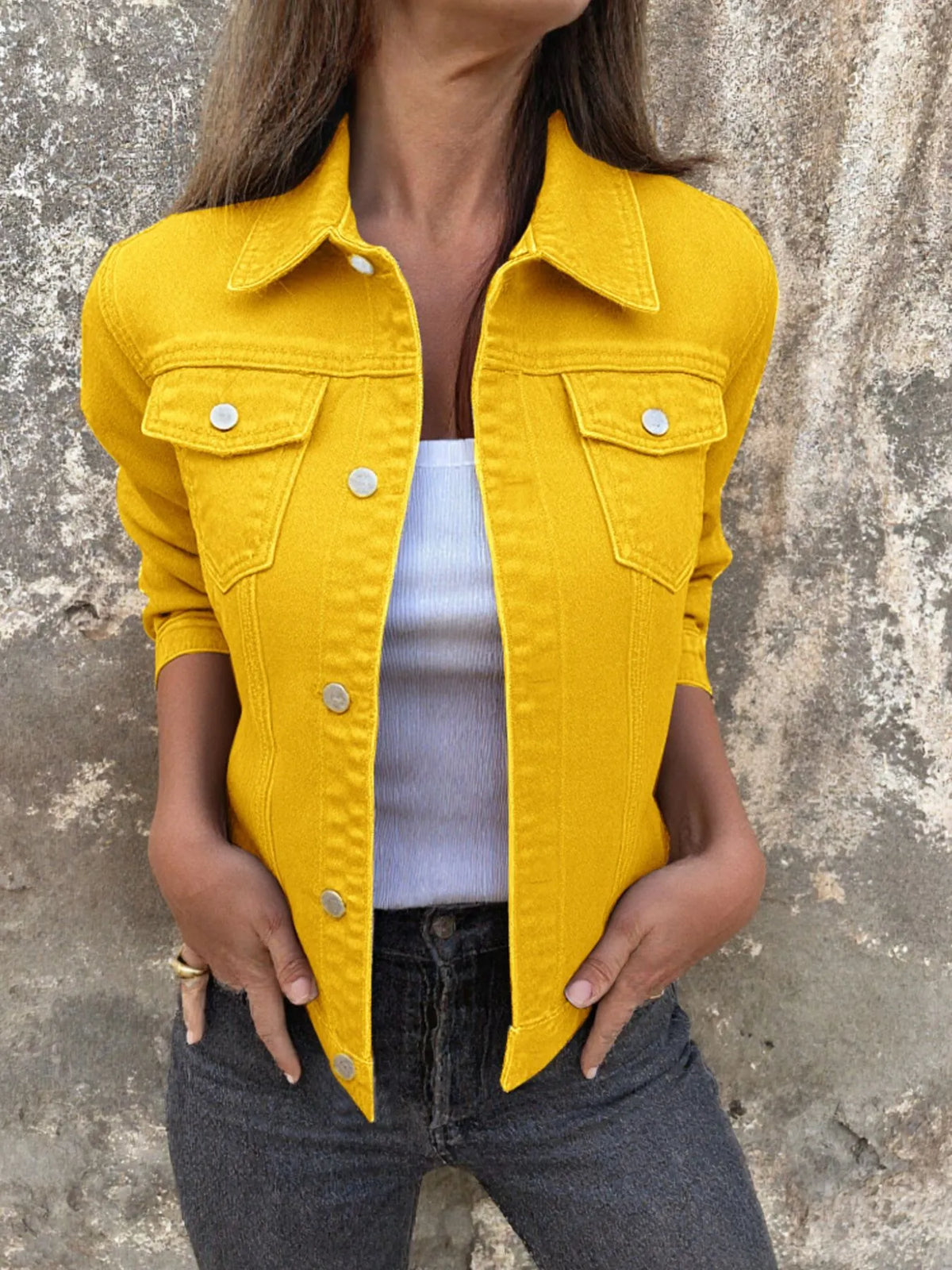 Button Front Closure Denim Jacket (13)