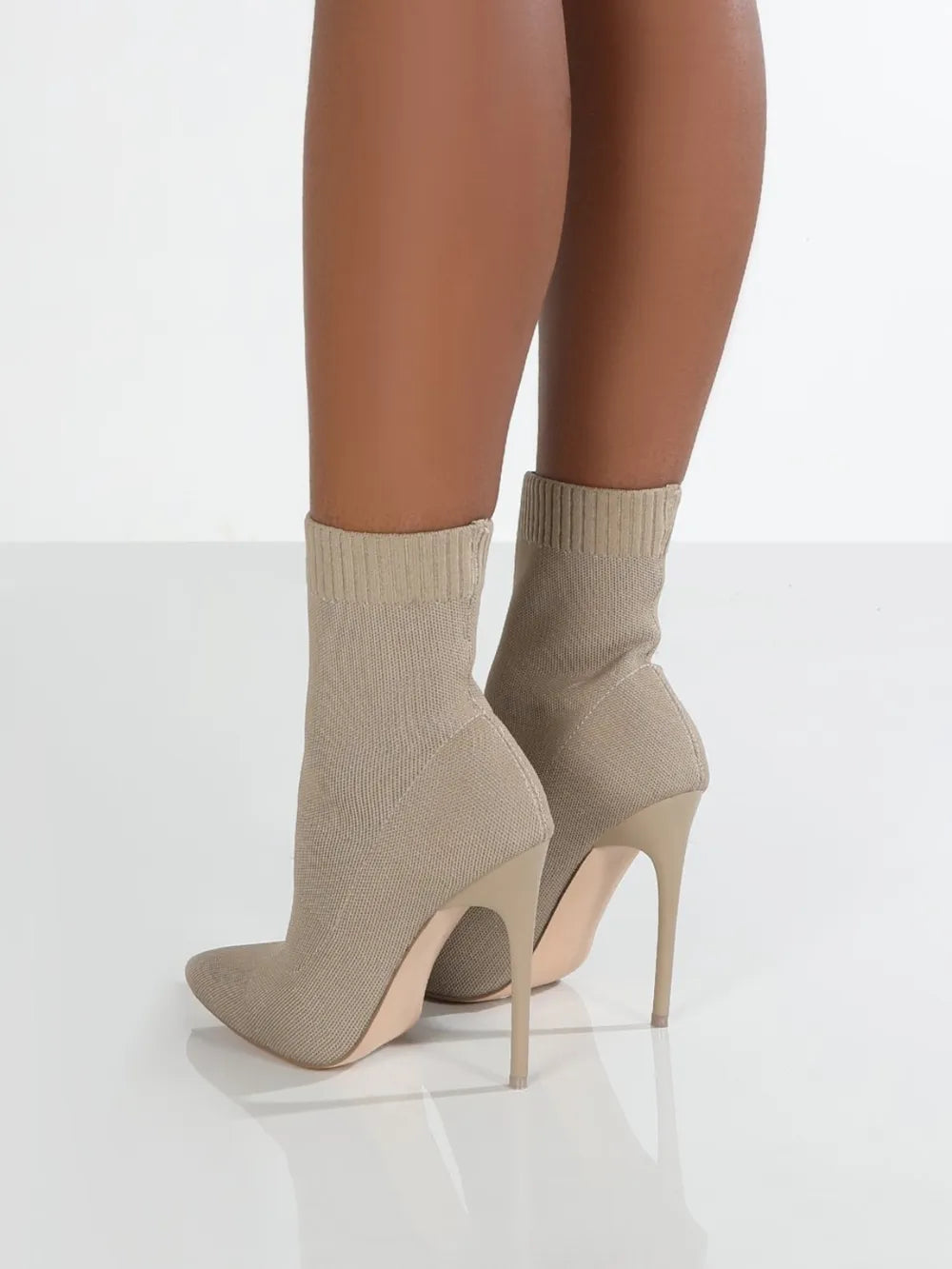 Mesh Point Toe Stiletto Boots (5)