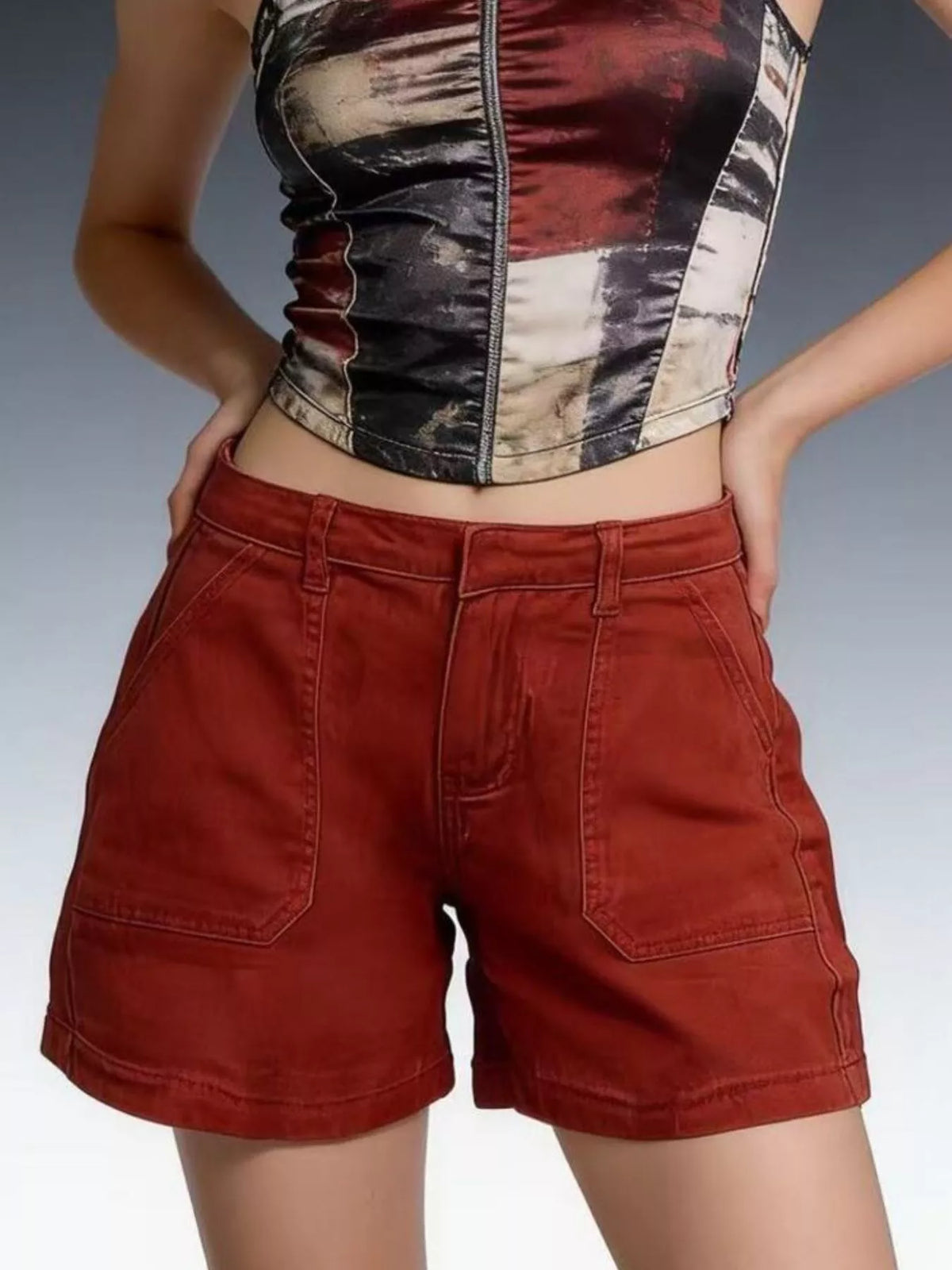 Pocketed Denim Shorts (16)