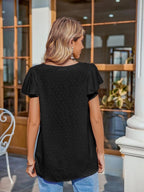 Flutter Sleeve V-neck Casual Blouse (14)