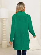Slit Turtleneck Long Sleeve Sweater (14)