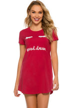 Graphic Round Neck Short Sleeve Lounge Dress (9)