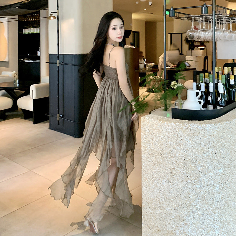 Pleated Irregular Elegant Midi Dress photo 4