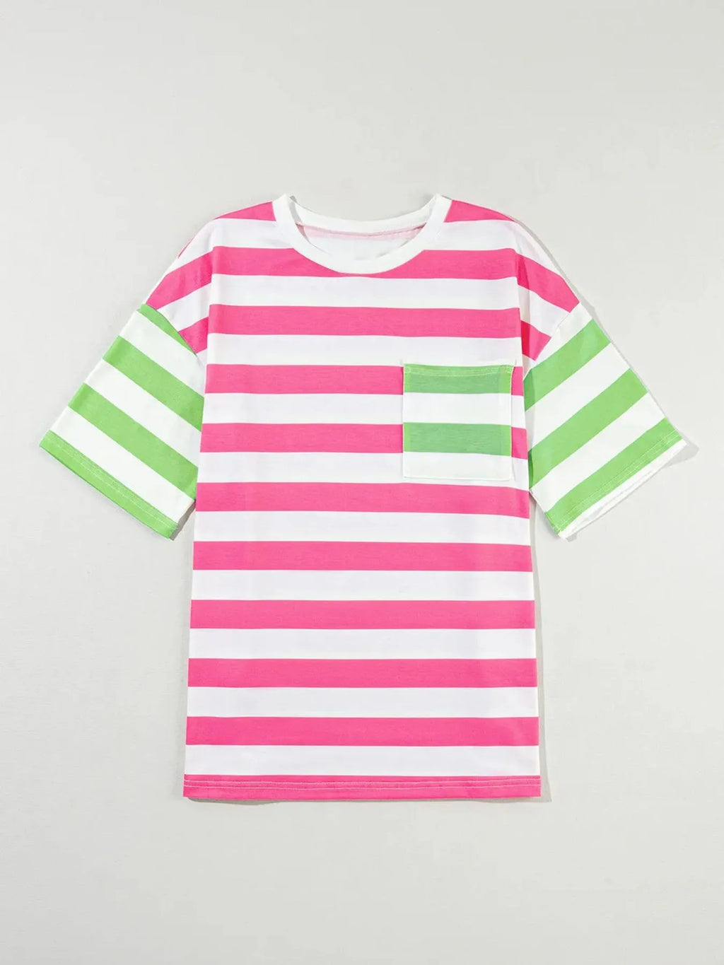 Striped Oversized Short Sleeve T-shirt (6)