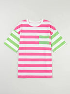 Striped Oversized Short Sleeve T-shirt (6)