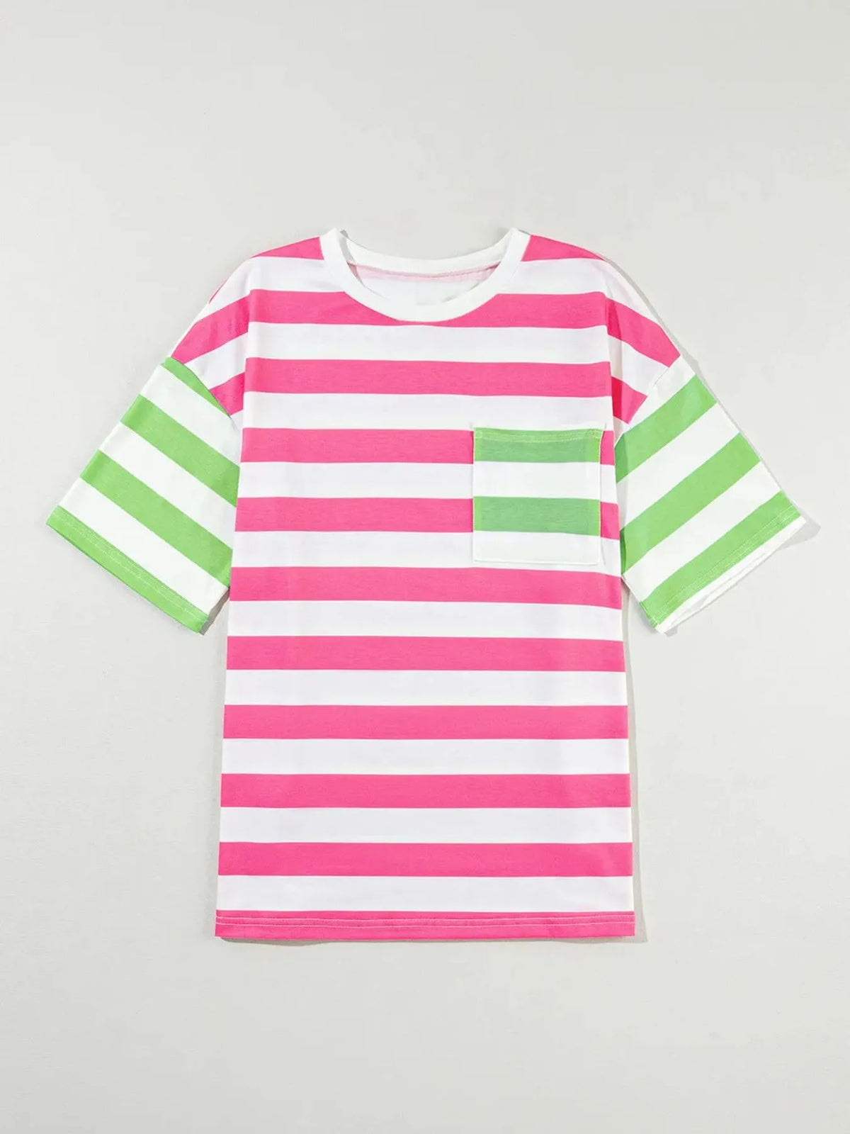 Striped Oversized Short Sleeve T-shirt (6)