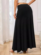 Flowy Maxi Skirt Wide Waistband (6)