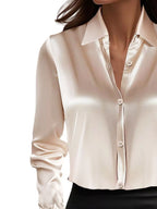Full Size Button Down Collared Neck Long Sleeve Shirt Plus (3)
