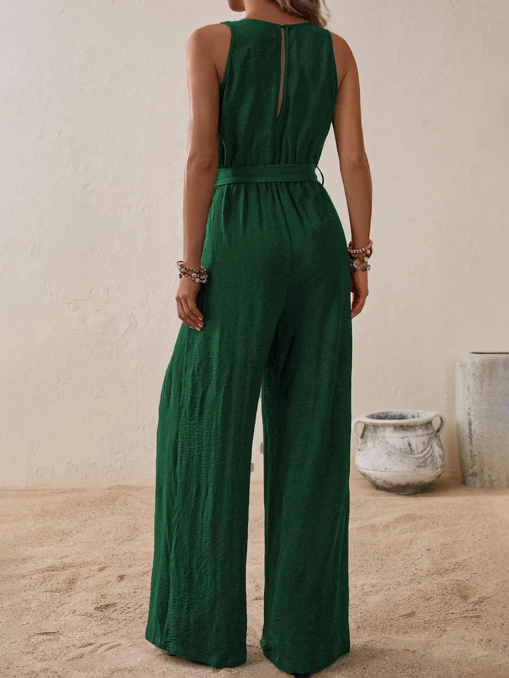 Tied Surplice Sleeveless Wide Leg Jumpsuit (10)