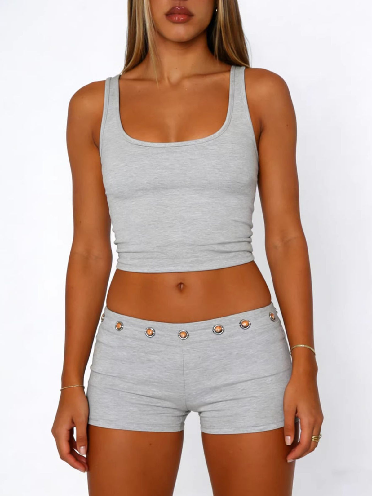 Wide Strap Tank Shorts Set (27)