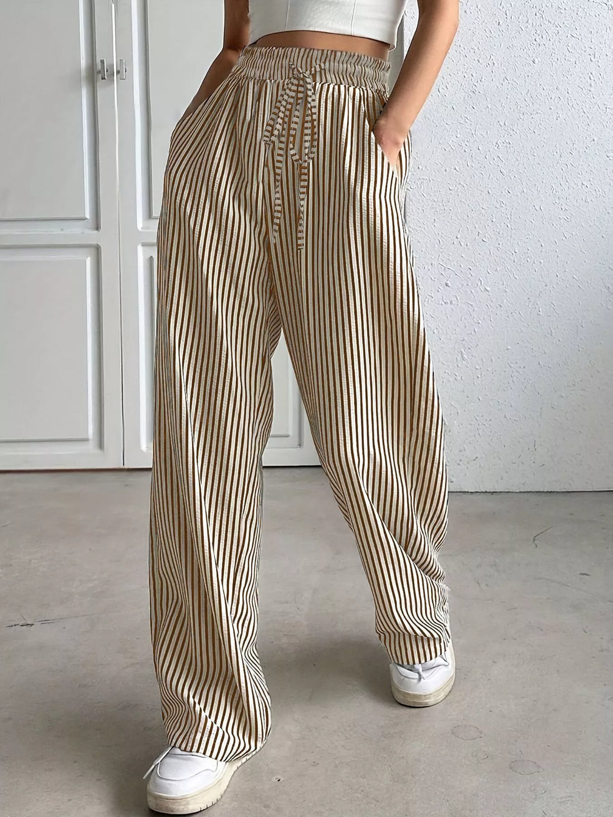 Striped Wide Leg Pants (5)