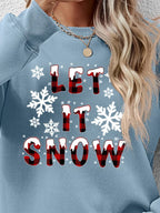 Let It Snow Round Neck Long Sleeve Sweatshirt (20)