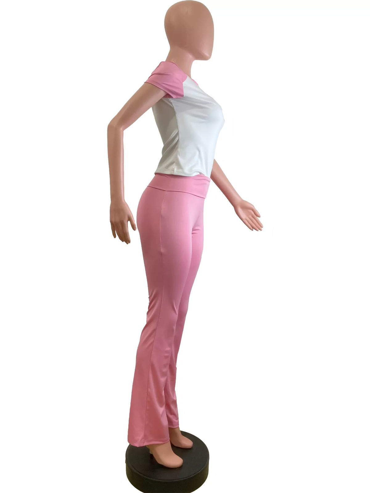 Contrast Short Sleeve Tee Pants Set (3)