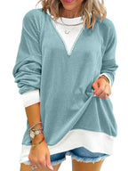 Two-tone Ribbed Knit Sweatshirt (19)
