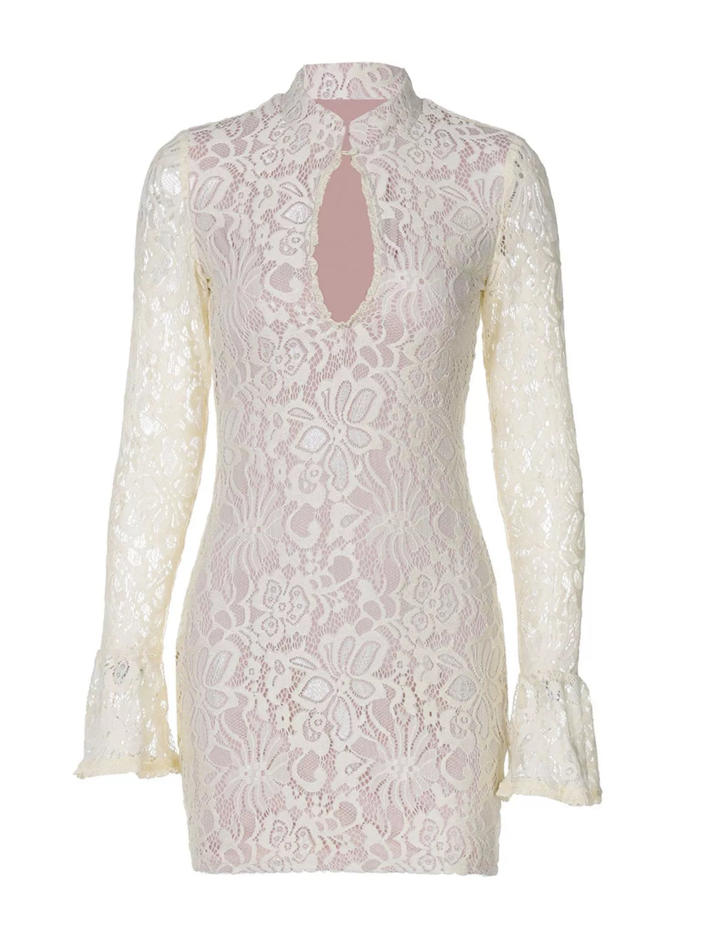 Lace Cutout Long Sleeve Mini Dress (12)