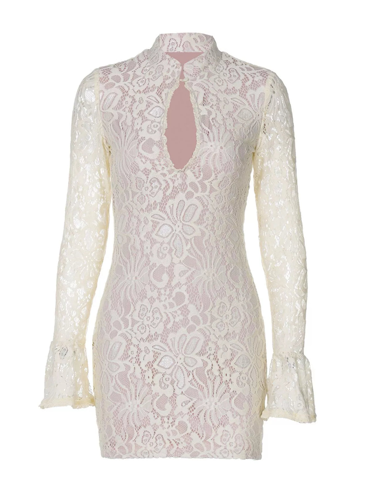 Lace Cutout Long Sleeve Mini Dress (12)