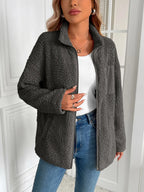 Zip Up Long Sleeve Fuzzy Jacket (14)