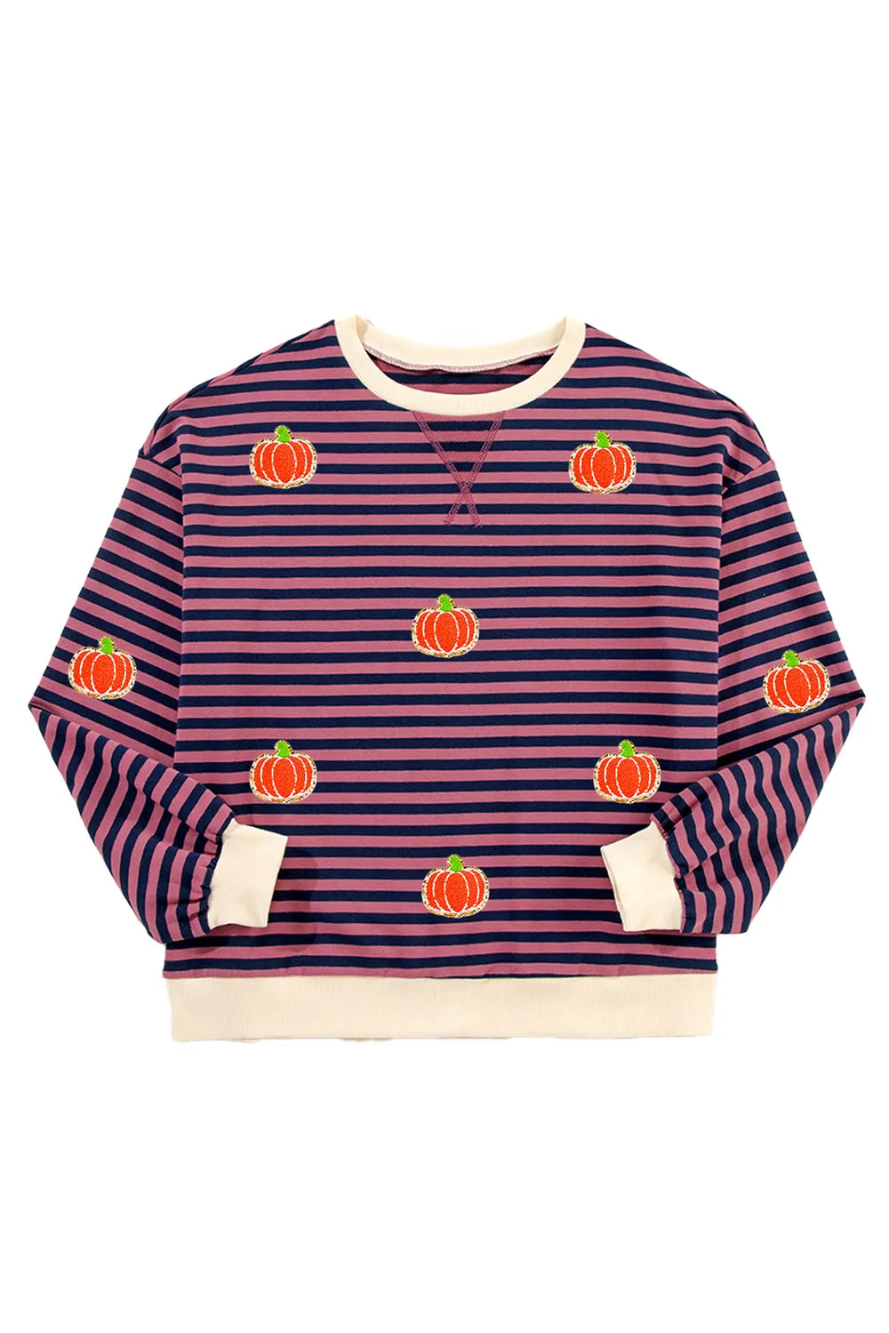 Pumpkin Striped Long Sleeve Sweatshirt (9)