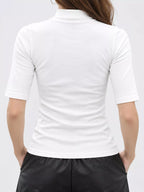 Full Size Mock Neck Half Sleeve T-shirt Plus (3)