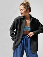 Textured Collared Neck Long Sleeve Shirt (35)