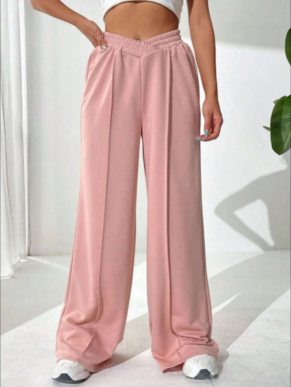 Elastic Waist Wide Leg Pants (16)