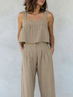 Square Neck Wide Strap Top Pants Set (5)