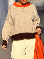 Contrast Trim Crew Neck Sweater (9)
