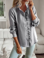 Ruffle Trim Long Sleeve Shirt (8)
