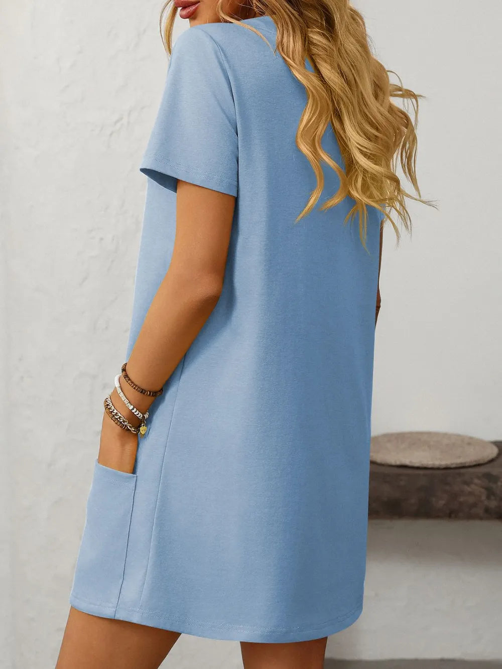 Square Neck Short Sleeve Mini Dress (20)