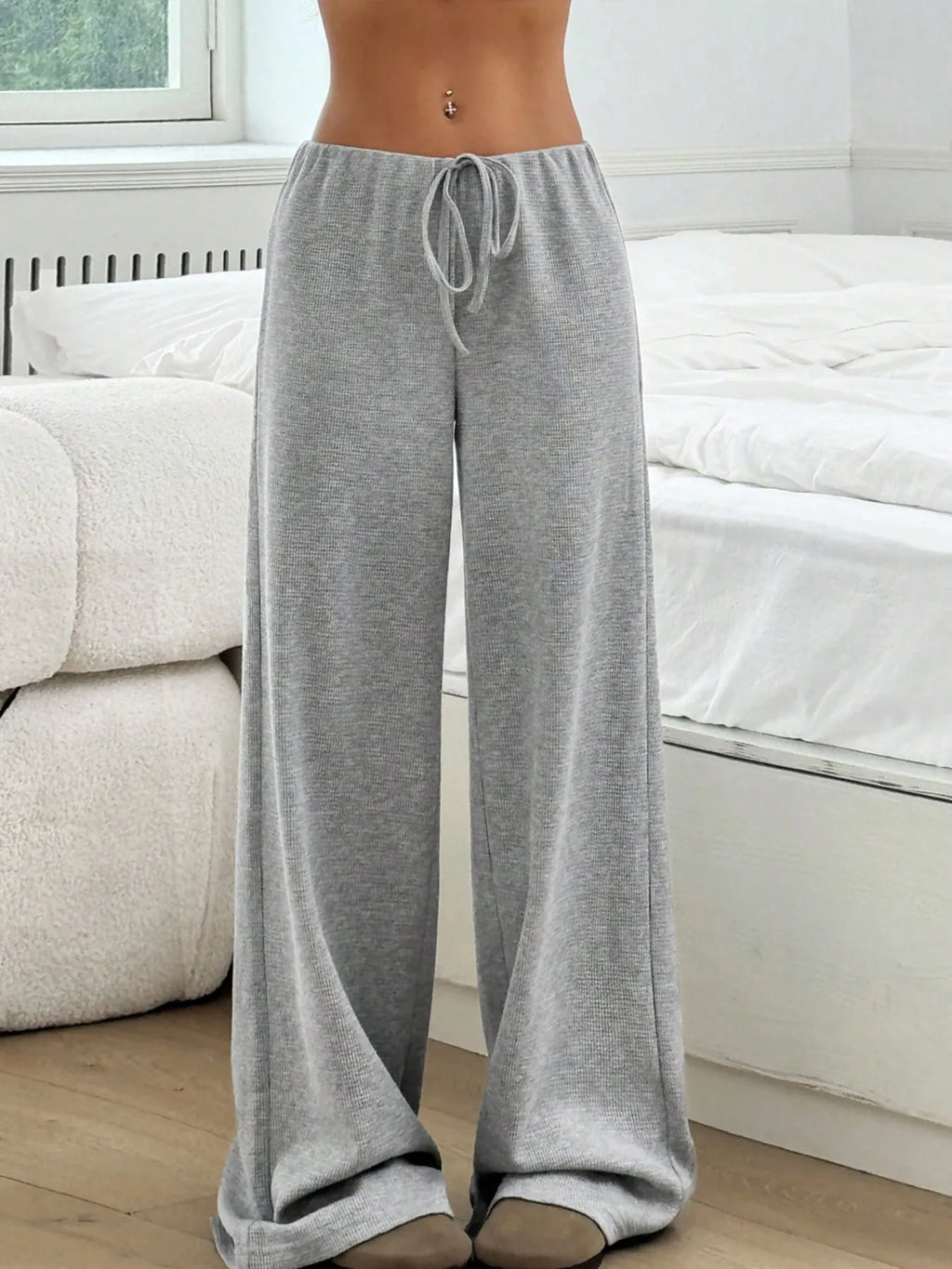 Striped Wide Leg Drawstring Pants (27)