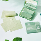 Powder Puff Mirror Face Oil-absorbing Green Linen Suede photo 1