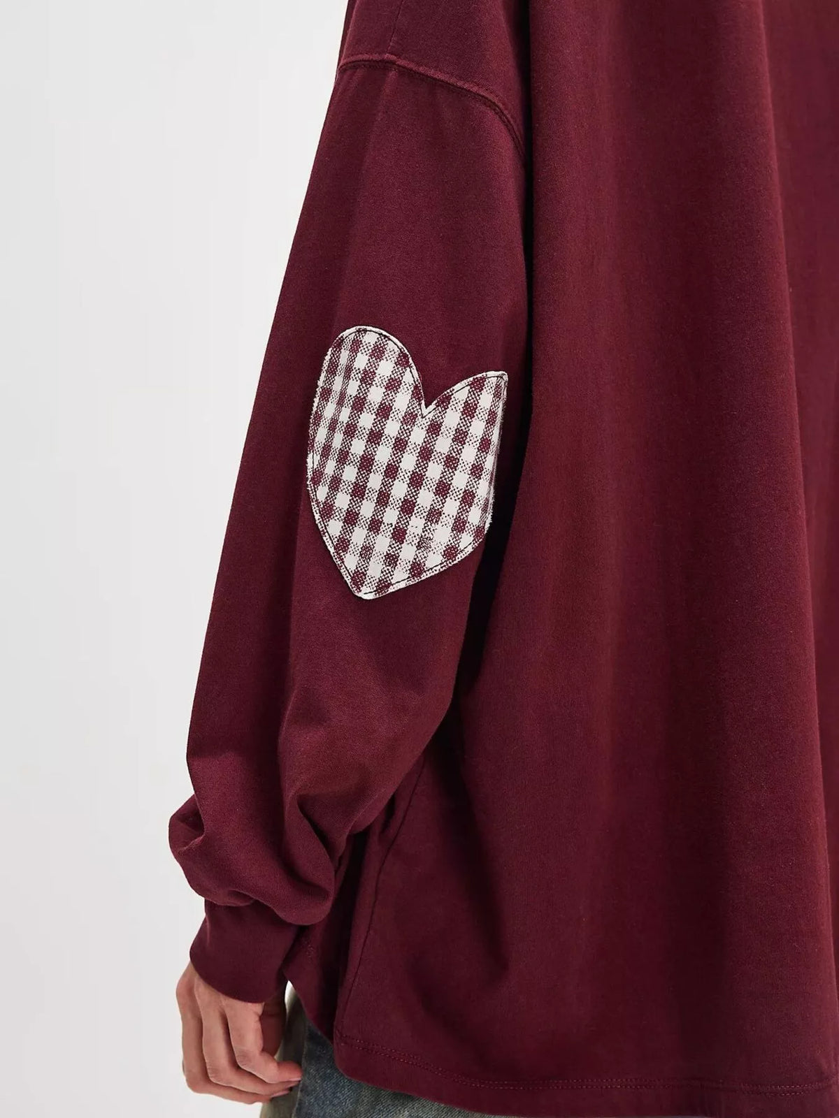 Heart Patch Long Sleeve Sweatshirt (4)