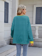 Lace-up Striped Long Sleeve T-shirt (16)
