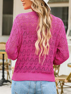 Openwork Button Up Cardigan (5)