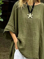 Full Size Loose Fit Asymmetrical Hem Top Plus (4)