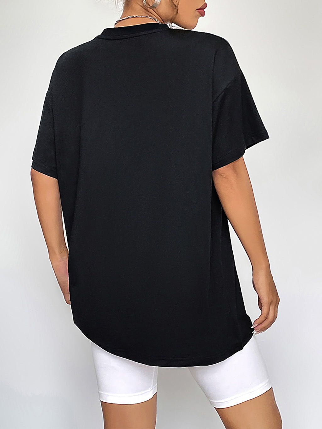 Round Neck Short Sleeve Fall Season Graphic T-shirt (6)