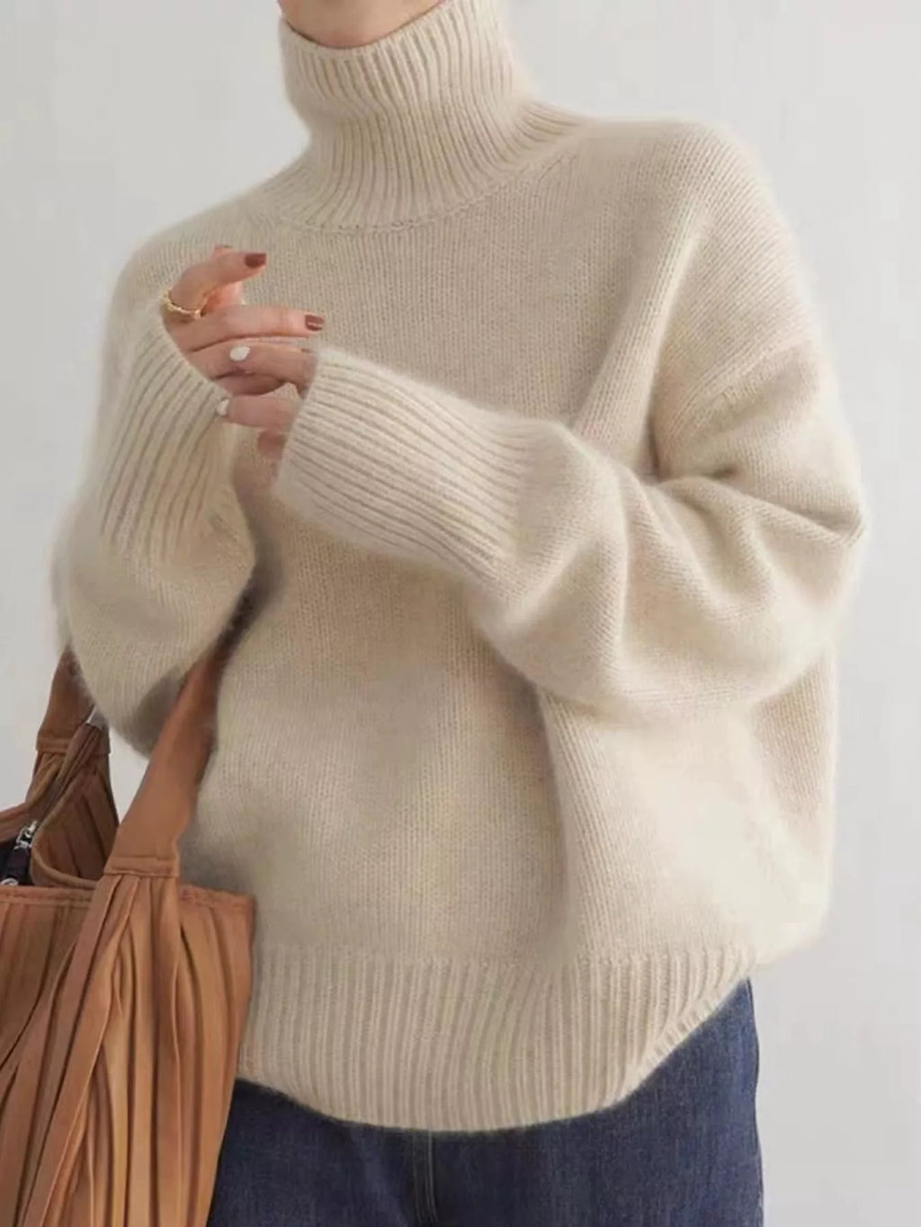 Turtleneck Dropped Shoulder Sweater (8)