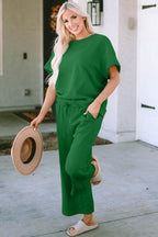 Short Sleeve Top Pants Set (22)