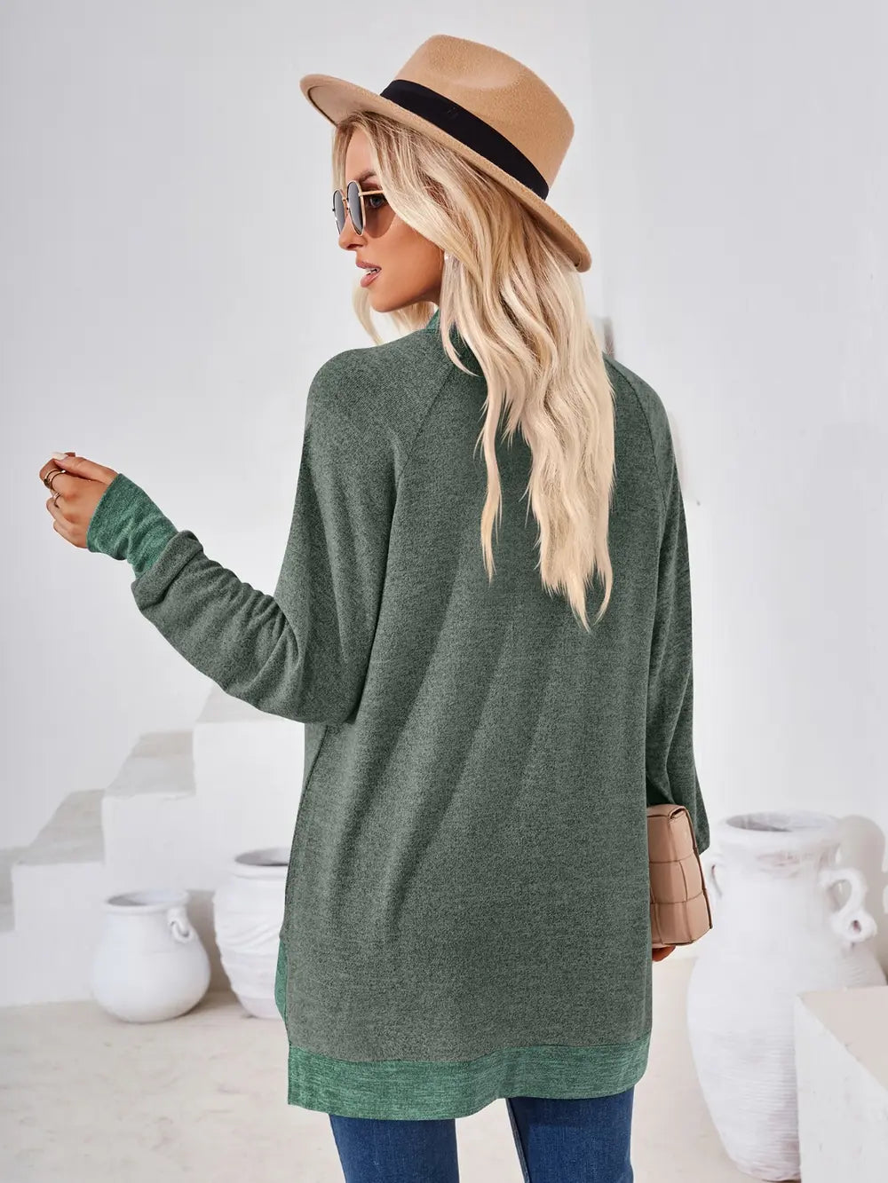 Contrast Mock Neck Long Sleeve T-shirt (13)