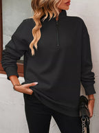 Quarter Zip Dropped Shoulder Sweatshirt (13)